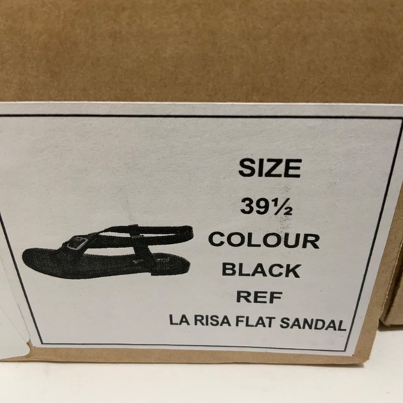 FREE PEOPLE La Risa Black Leather Flat Sandal Summer Strappy Sandal 39.5 - Picture 6 of 12